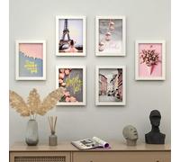 Shein 6 piezas/set de pared de marco de fotos Simple creativo, que incluye 5 pulgadas, 6 pulgadas, 7 pulgadas, 8 pulgadas, 10 pulgadas sin taladrar. Adecuad