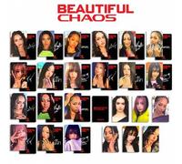 Shein 6 piezas Tarjetas coleccionables KATSEYE/Kpop/BEAUTIFUL CHAOS, elegantes tarjetas de recuerdo que se pueden guardar en portarretratos, billeteras, pas