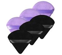 Shein 6 piezas YISE Esponjas de maquillaje triangulares profesionales, artículos esenciales para herramientas de maquillaje, crema BB compacta y almohadilla
