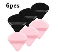 Shein 6 piezas YISE Esponjas de maquillaje triangulares profesionales, artículos esenciales para herramientas de maquillaje, crema BB compacta y almohadilla