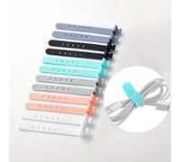 Shein 60/30/10 piezas Organizador de cable de silicona, organizador de cable USB reutilizable con corbata de cable, enrollador de cable, organizador de hilo