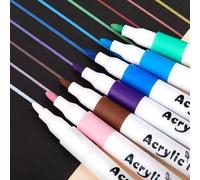 Shein 60 Colores de Marcadores de Pintura Acrílica, Adecuados para Pintura y Creación de Arte DIY, Impermeables, Lavables, Se Pueden Usar en Tela, Vidrio, C