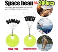 Shein 60 piezas/10 grupos Accesorios de pesca de carpa con tapones de haba espacial resistentes que no dañan la línea, fijadores de habas verticales