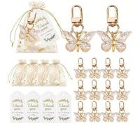Shein 60 piezas/20 sets Juego de llaveros de mariposa como regalo - Regalos para baby shower, fiestas de cumpleaños de niñas, revelación de género, decoraci