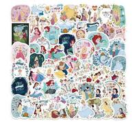 Shein 60 piezas de pegatinas mixtas de Princesas Disney, pegatinas decorativas creativas, divertidas y lindas de dibujos animados, adecuadas para scrapbooki