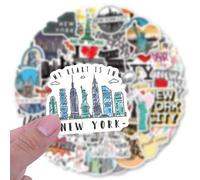 Shein 60 piezas Nuevas pegatinas de Nueva York, pegatinas decorativas de estética de grafiti de la ciudad de Nueva York, pegatinas de vinilo impermeables pa