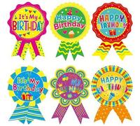 Shein 60 piezas Pegatinas de cumpleaños feliz, pegatinas de insignia de cumpleaños, pegatinas "Este es mi cumpleaños" para decoración de fiesta de cumpleaño
