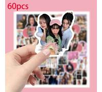 Shein 60 Piezas/Set Pegatinas del Grupo de Chicas de Pop Coreano Katseye - Pegatinas de Estilo Fotográfico e Ilustración Vibrante que Muestran a los Miembro