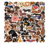 Shein 62 piezas de pegatinas de perro salchicha de vinilo estéticas, pegatinas de animales para scrapbooking, diario, portátil, parachoques, monopatín, bote