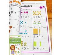 Shein 64 páginas Cuaderno de ejercicios de suma y resta dentro de 10, práctica de matemáticas preescolar, problemas aritméticos, cálculo mental, pensamiento