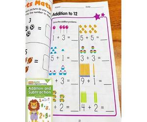 Shein 64 páginas Cuaderno de ejercicios de suma y resta dentro de 10, práctica de matemáticas preescolar, problemas aritméticos, cálculo mental, pensamiento
