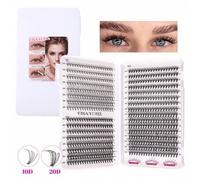 Shein 640 piezas Pestañas postizas de aspecto natural con rizado D, Set mixto de 10D+20D+30D/30D+40D+5D, negro grueso, adecuado para principiantes, libro de