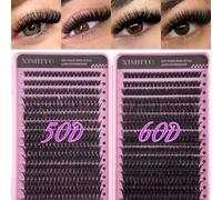 Shein 640 piezas Racimos de pestañas postizas con rizado D, adecuado para un aspecto natural y espeso, maquillaje de ojos de belleza, hazlo tú mismo en casa