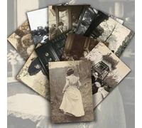 Shein 68/Paquete (32 hojas de papel + 36 pegatinas) Bloc de notas fotográfico victoriano - Tarjetas vintage de la era victoriana con elegantes damas con ves