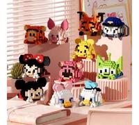 Shein 6cm Bloques de construcción de alta calidad con diseños de Mickey Mouse, Donald Duck, Rosquillas Nick, decoración de habitación, regalo de vacaciones,