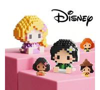 Shein 6cm Serie de Princesas Disney Bloques de construcción Rapunzel Moana Merida Modelo de partículas pequeñas Rompecabezas ensamblado DIY Regalos de Hallo