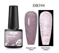 Shein Set de 4 esmaltes de uñas reflejante con purpurina plateada, dorada y rosa con lentejuelas brillantes. Esmaltes semipermanentes de remojo LED UV de ad