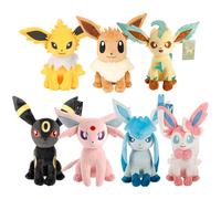 Shein 7 estilos de muñecos de peluche genuinos de Pokémon Eevee, juguetes de bolsillo de monstruos Jolteon, Espeon, Umbreon, Leafeon, Glaceon, Sylveon, figu