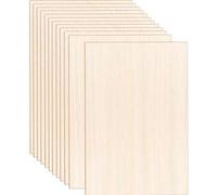 Shein 7 paquetes de láminas de madera de tilo para manualidades - 12 X 8 pulgadas - Láminas de madera contrachapada de 3 mm de grosor con superficies lisas
