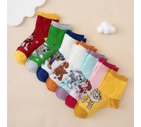 Shein 7 pares de calcetines de la serie Paw Patrol con diseños de dibujos animados lindos, calcetines de tobillo con patrón jacquard colorido, calcetines de