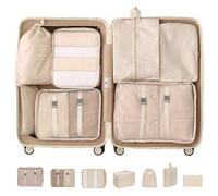 Shein 7 piezas Bolsas organizadoras de viaje de gran capacidad, cubos de almacenamiento de equipaje impermeables y portátiles para ropa, pantalones, zapatos