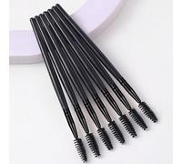 Shein 7 piezas Delineador de ojos negro, el cepillo es adecuado para cejas y extensión de pestañas, se puede usar repetidamente, cepillo de cejas, cepillo d