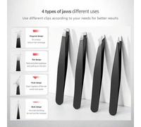 Shein 7 piezas Juego profesional de arreglo de cejas, Herramientas de acero inoxidable para eliminación y recorte de vello de cejas, con navaja, tijeras, ce