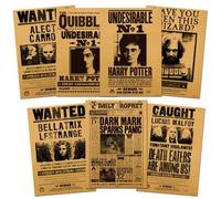 Shein 7 Piezas Póster de Se Busca de Harry Potter, Pósteres Diarios del Baile de Navidad con Personajes Realistas, Presentando Figuras Icónicas de Harry Pot