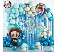 Shein 71 piezas Conjunto de globos oficialmente con licencia de Demon Slayer Tanjirou, globos de dibujos animados lindos, accesorios de anime, decoración d