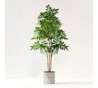 Shein 76/140cm Árbol artificial de baniano tropical, ramas falsas de bambú del sur de gran tamaño, palmera de plástico, planta de árbol de higuera verde alt
