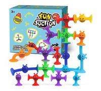 Shein 76/38/19 piezas Juego de juguetes con ventosas de colores aleatorios, juguetes con ventosas de silicona, bloques de construcción con ventosas, juguete