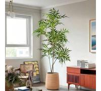 Shein 78-140cm Árbol de palma artificial grande, árbol de higuera falso, ramas de árbol de banyan tropical de plástico, hojas de higuera falsas, árbol de la