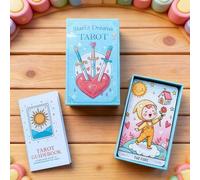 Shein 78 piezas Conjunto de Cartas de Tarot del Cielo Estrellado y Onírico | Estilo de dibujos animados completo con libro guía | Cartas de Tarot de colores
