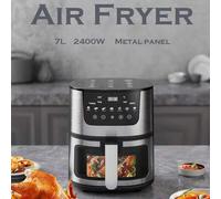 Shein 7L Freidora de aire de gran capacidad, 8 en 1 con múltiples programas de cocción inteligentes, freidora de aire actualizada con ventana transparente y