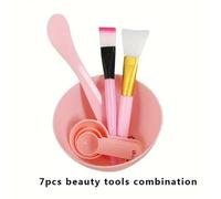 Shein 7piezas / Set DIY Herramientas de mezcla de mascarilla facial: Cepillo facial aplicador espátula tazón de mascarilla cucharas - Herramientas de bellez