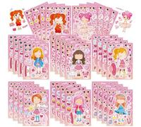 Shein 8/16 piezas Pegatinas de princesa de dibujos animados para niños, pegatinas de vestir DIY para bolsas de regalo de fiesta, juguetes de relleno, manual
