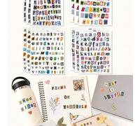 Shein 8/4/1 pieza Pegatinas de letras de revista vintage, juego de pegatinas de letras de rescate para scrapbooking, pegatinas de letras decorativas para pl