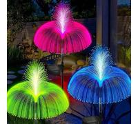 Shein 8/4/2/1 pieza Luz solar de fuente de jardín exterior, Luz solar de jardín de medusa de 7 colores, Luz solar de jardín exterior a prueba de agua, Luz s