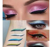 Shein 8/48 Piezas Pegatinas de Delineador de Ojos, Pegatinas de Delineador de Ojos Delgadas en Negro y Dorado, Pegatinas de Delineador de Ojos Reutilizables