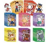 Shein 8 hojas de Pegatinas de Rompecabezas de PAW Patrol para Hacer Caras de Ryder, Chase y otros personajes divertidos de anime. Juego de Rompecabezas DIY
