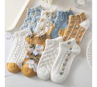 Shein 8 pares de calcetines de tobillo con estampado de florecillas para mujeres (surtido aleatorio)