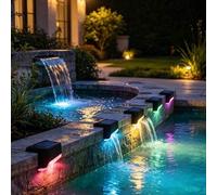 Shein 8 piezas/4 piezas Luces solares para escalones de exterior, diseñadas para iluminar escaleras, vallas, patios, jardines y caminos, con luces LED de co