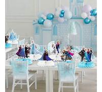 Shein 8 Piezas de decoración central de nido de abeja de Disney Frozen, con imágenes de Elsa, Anna y otros personajes que aparecen en el drama, suministros