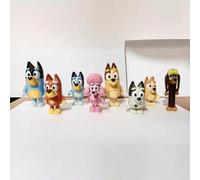 Shein 8 piezas de muñecas hechas a mano de Bruy, muñecas pequeñas de perro Bingo con articulaciones móviles, adornos de escenario montados en automóvil, el