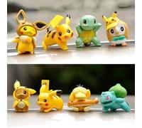 Shein 8 piezas de nuevas muñecas de peluche de anime Pokémon, figuras pequeñas de monstruos de bolsillo, Pikachu lindo, Squirtle, Charizard, decoración de c