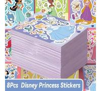 Shein 8 Piezas de Pegatinas de Princesas Disney, Decoración de Dibujos Animados para Scrapbook, Laptop, Taza de Agua, Teléfono, Guitarra, Equipaje, DIY Calc