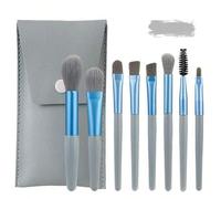 Shein 8 piezas Juego de brochas de maquillaje suaves y portátiles para sombra de ojos, base, polvo, corrector, labios y rubor