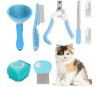 Shein 8 piezas Kit de aseo premium para gatos: Incluye limpieza automática, cuidado de uñas y pelaje, y artículos esenciales para el cuidado dental para man