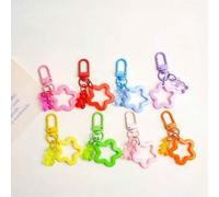 Shein 8 piezas Llavero con forma de oso y estrella lindos, colgante para mochila, pequeño regalo para amigos, accesorios para automóvil, dije para bolso, re