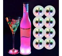 Shein 8 piezas Posavasos con luces LED, Luces para botellas LED, Glorificador de botellas, Discos luminosos para posavasos de bebidas, Posavasos con luces p